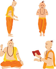 Set of Indian priest Panditji