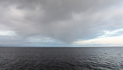 rainy clouds over the sea 