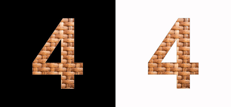 Number four (4) - Natural rattan background