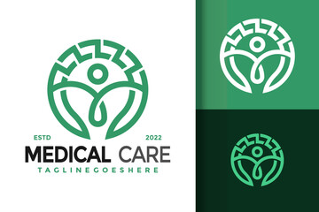 Medical People Care Logo Design, brand identity logos vector, modern logo, Logo Designs Vector Illustration Template