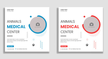 Animal medical center social media post and web banner
