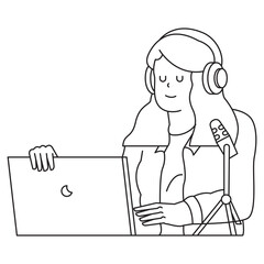 Listen Carefully to Podcasts  Outline 2D Illustration