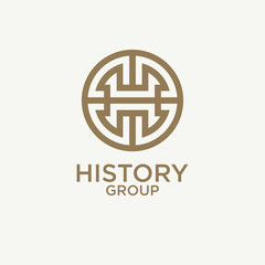 Initial H , Monogram H with asian greek pattern for your company