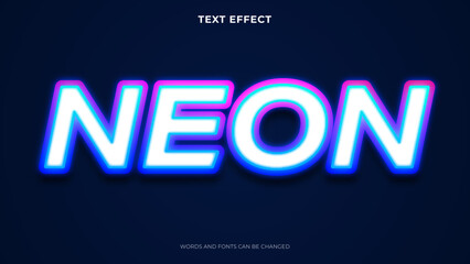 neon style text effect, editable text effect