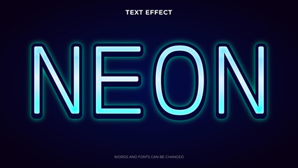 editable neon style text effect