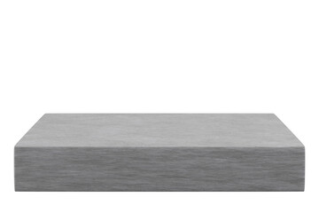 Gray stone pedestal and a showcase. stand to show cosmetic products.3d illustration