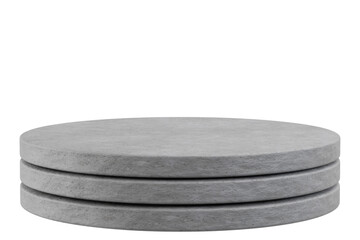 Gray stone pedestal and a showcase. stand to show cosmetic products.3d illustration