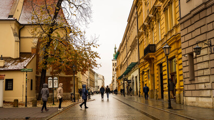 beautiful krakow poland old city - obrazy, fototapety, plakaty