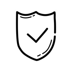 Business protection doodle icon. Hand drawn symbol. Vector illustration.