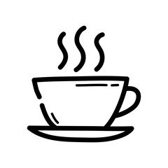 A cup of coffee doodle icon. Hand drawn symbol. Vector illustration.