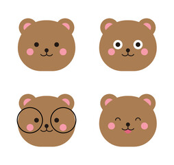 A brown bear animal character illustration icon with a cute, smiling expression.