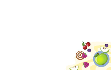 cartoon scene with frame or paper isolated illustration for children