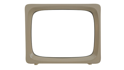 Retro old television isolated on transparent background