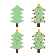 Set de 4 petits sapin de Noel graphiques