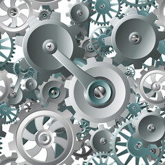 Gears and Cogs Seamless Machine Background