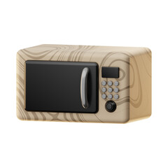 Premium kitchen microwave oven icon 3d rendering on isolated background