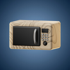 Premium kitchen microwave oven icon 3d rendering on isolated background