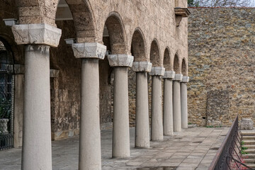 Colonade composition Archaeological Museum Veliko Tarnovo Bulgaria