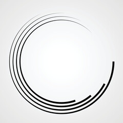 Radial speed Lines in Circle Form for comic books . Explosion background . Vector Illustration .Technology round Logo . Circular Design element . Abstract Geometric shape . Sunburst .