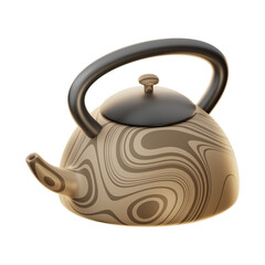 Premium kitchen teapot icon 3d rendering on isolated background
