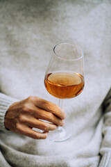 Man with glasses of rose wine