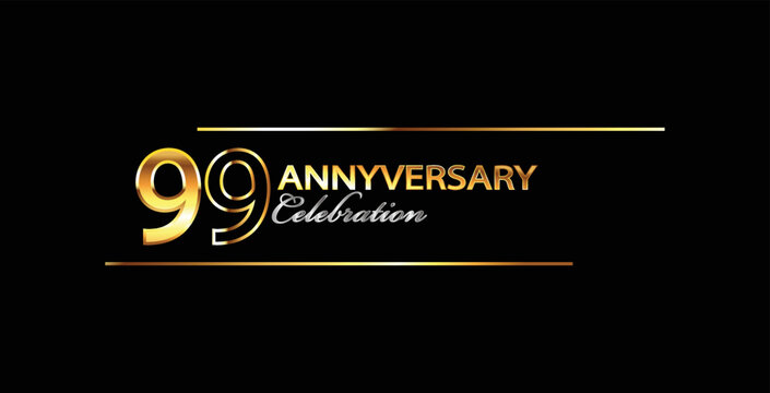 99th anniversary celebration. 99 year anniversary celebration. Golden anniversay celebration. Banner anniversary celebration.