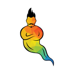 Genie Logo Design. Magic Fantasy genie concept logo.