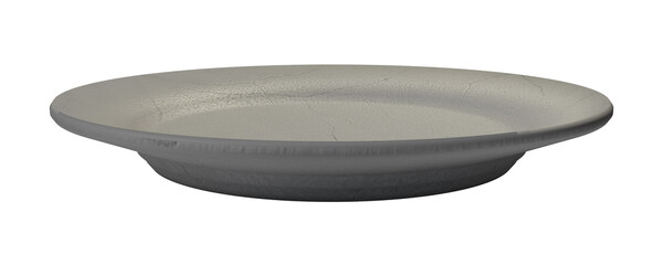 Isolated Natural Raw Stone Plate, Khal Batta, Food Bowl or Vase for Flowers on White Background, 3D Render Illustration.