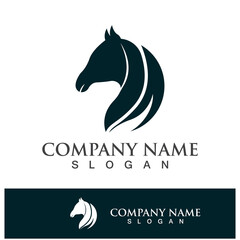 Horse head logo icon template design