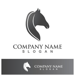 Horse head logo icon template design