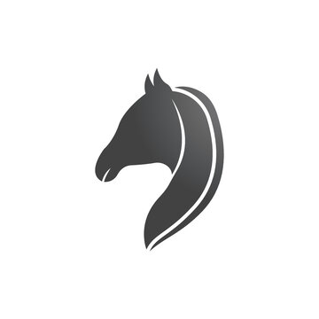 Horse head logo icon template design