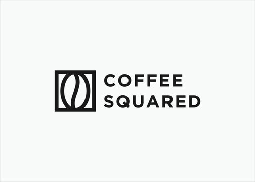 coffee square logo design vector silhouette illustration