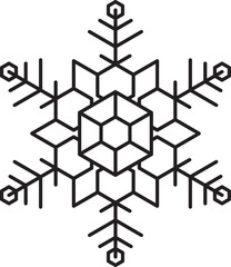 Single snowflake flat vector illustration