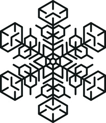 Single snowflake flat vector illustration