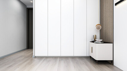 3D rendering, wardrobe design in the bedroom