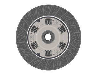 Car manual transmission clutch disc, vector illustration
