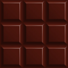 Seamless pattern of dark bitter chocolate squares, PNG isolated on transparent background	