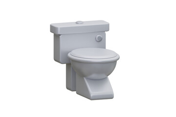 Toilet icon isoled white backgroung. 3d rendering