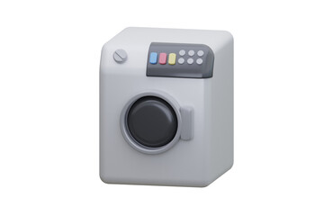 washing machine icon isoled white backgroung. 3d rendering