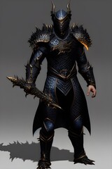 Obraz premium Dragon World fantasy warrior character 3d illustration