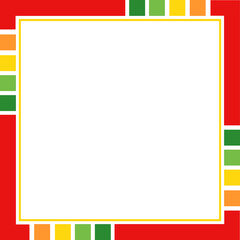 四角のフレーム　四角のポイント　赤