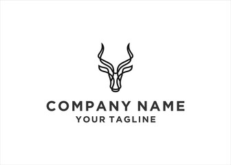 Goat logo line vector design template