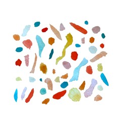 Confetti red blue green yellow birthday watercolor