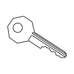 Metal door, house, gate, vintage car key, vector illustration
