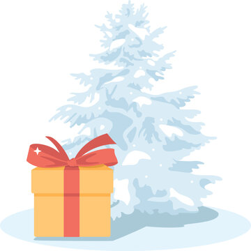 Christmas tree in decorations. Vector illustration