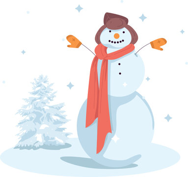 Christmas tree in decorations. Vector illustration