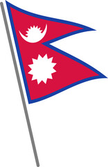 風にゆれるネパールの国旗