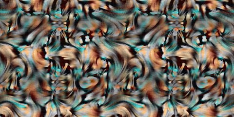 Marbled floral decorative border. Seamless botanical wash for organic ribbon. Retro fashion edging.