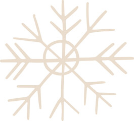 Christmas snowflake clipart illustration in flat cartoon style. Merry Christmas and Happy New year floral evergreen element, isolated