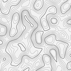 Black on gray contours vector topography stylized height of the lines. The concept of a conditional geography scheme and the terrain path. 1x1 Size. Map on land vector terrain Illustration.